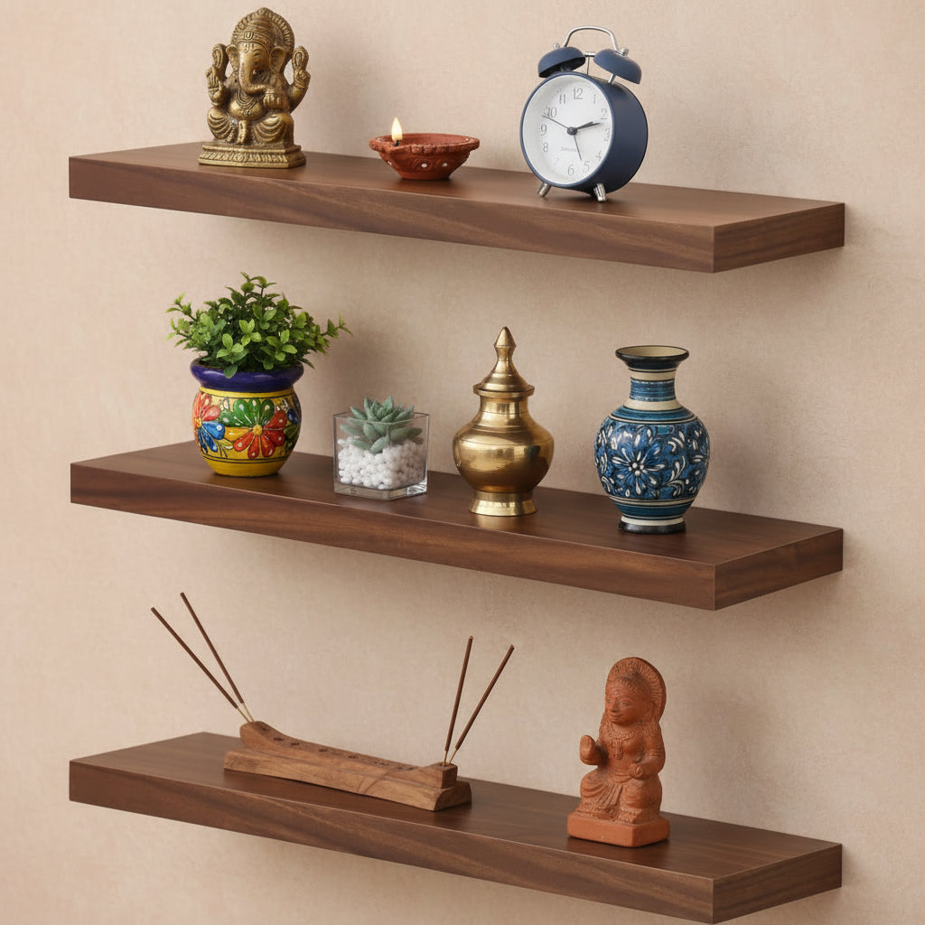 Set of 3 Floating Wall Shelves