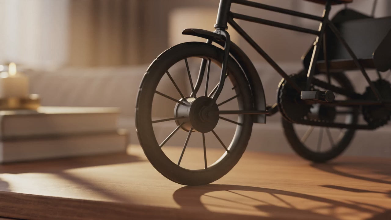 Decorative Wooden Cycle Showpiece – Black