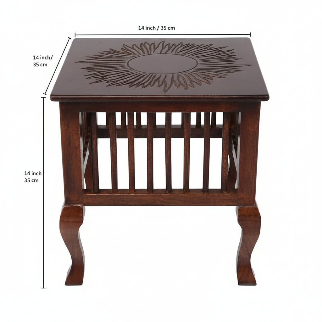 Handcrafted Wooden Accent Stool