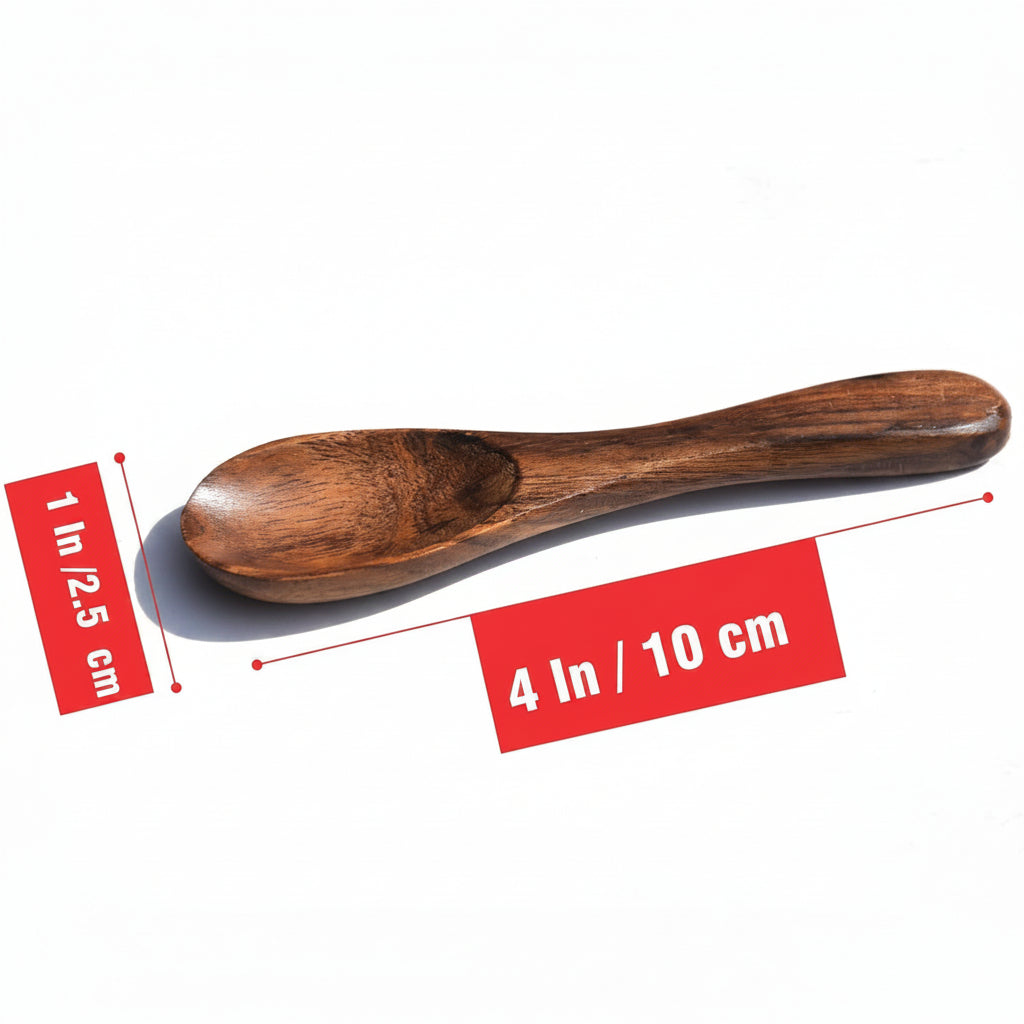 Set of 12 Handmade Sheesham Wood Mini Spoons (4-Inch)